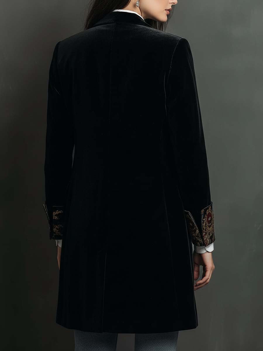 CAMILLA - BLAZER CINTRÉ IMPRIMÉ BAROQUE NOIR