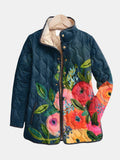 LÉA - VESTE MATELASSÉE À FLEURS PEINTES