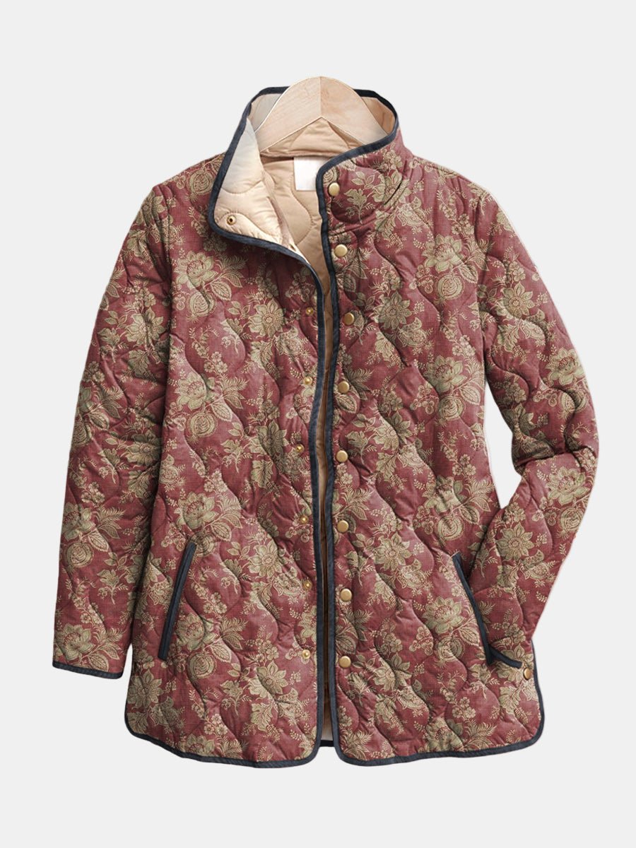 ALICE - VESTE MATELASSÉE EN DAMAS PRUNE