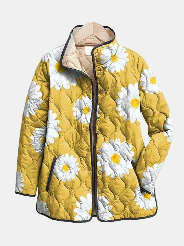 APOLLINE - VESTE MATELASSÉE À MOTIFS DE MARGUERITES
