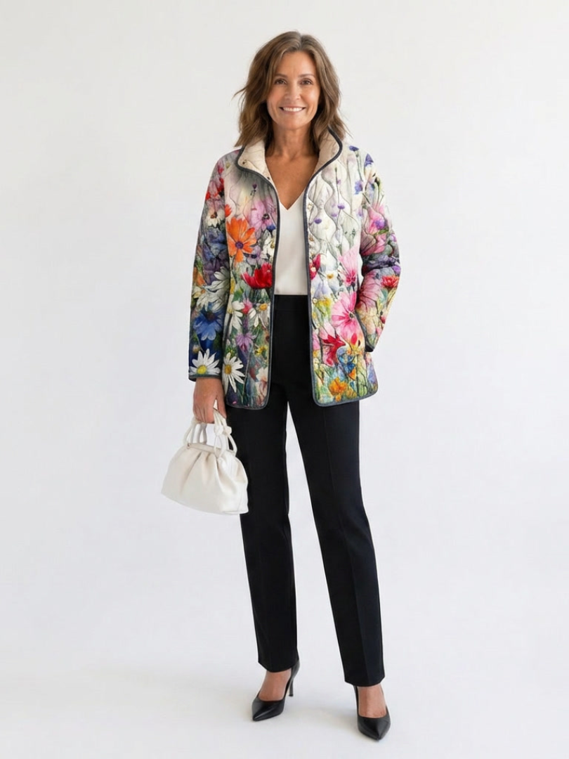 JOSEPHINE - VESTE MATELASSÉE À FLEURS SAUVAGES