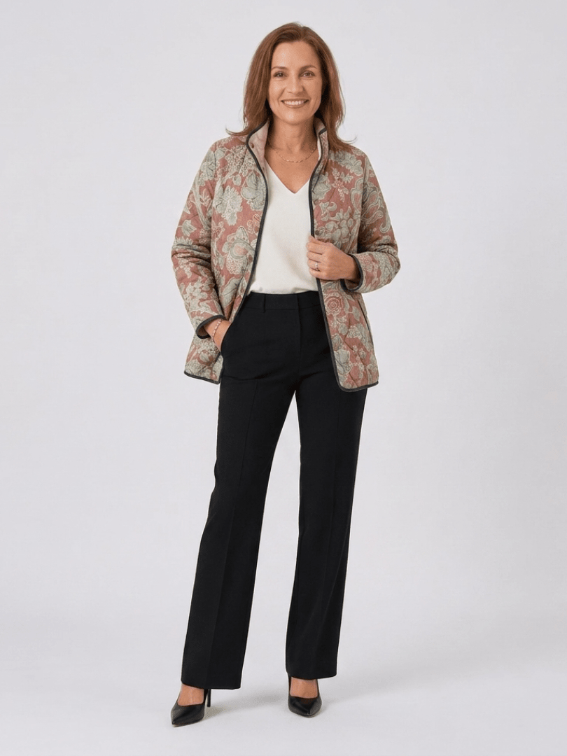 INÈS - VESTE MATELASSÉE DAMAS TERRACOTTA