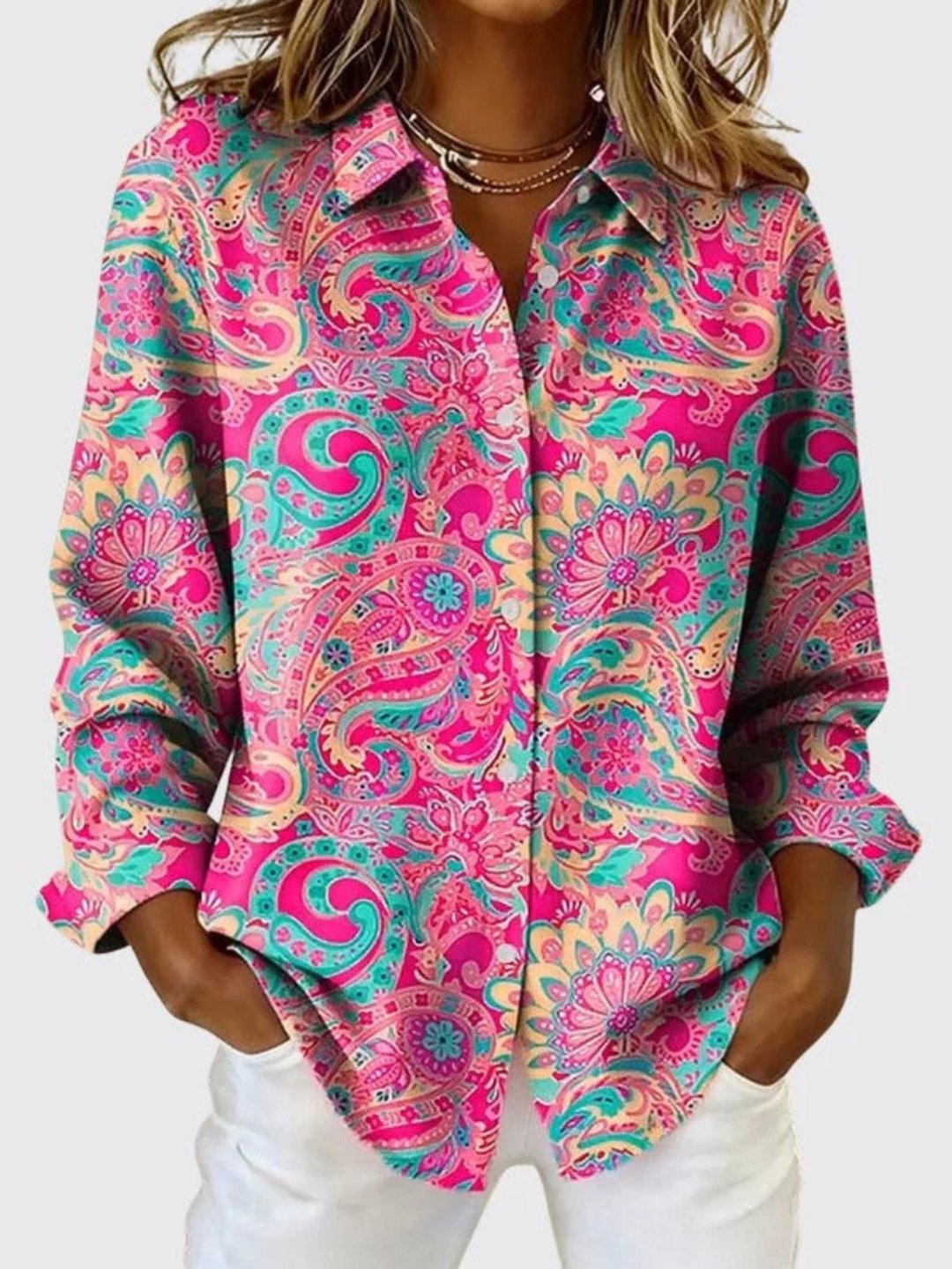 CHERI - BLOUSE IMPRIMÉE CACHEMIRE BOUTONNÉE