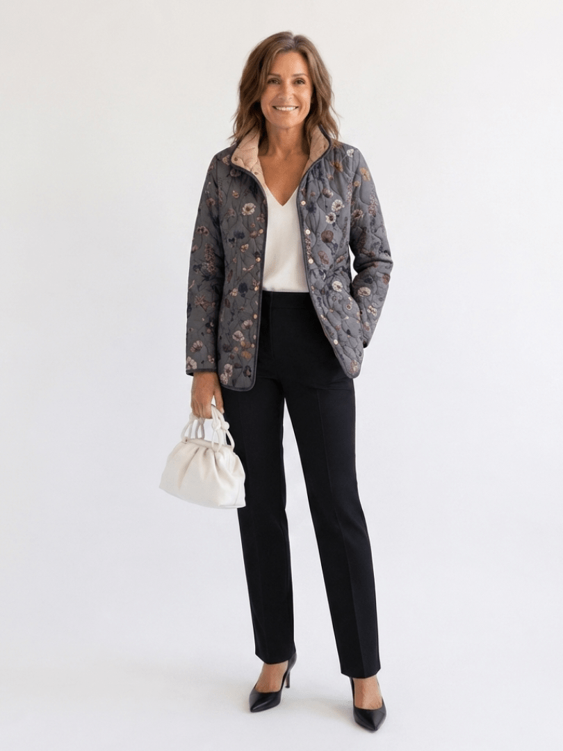 CAMILLE - VESTE MATELASSÉE FLEURS SÉCHÉES