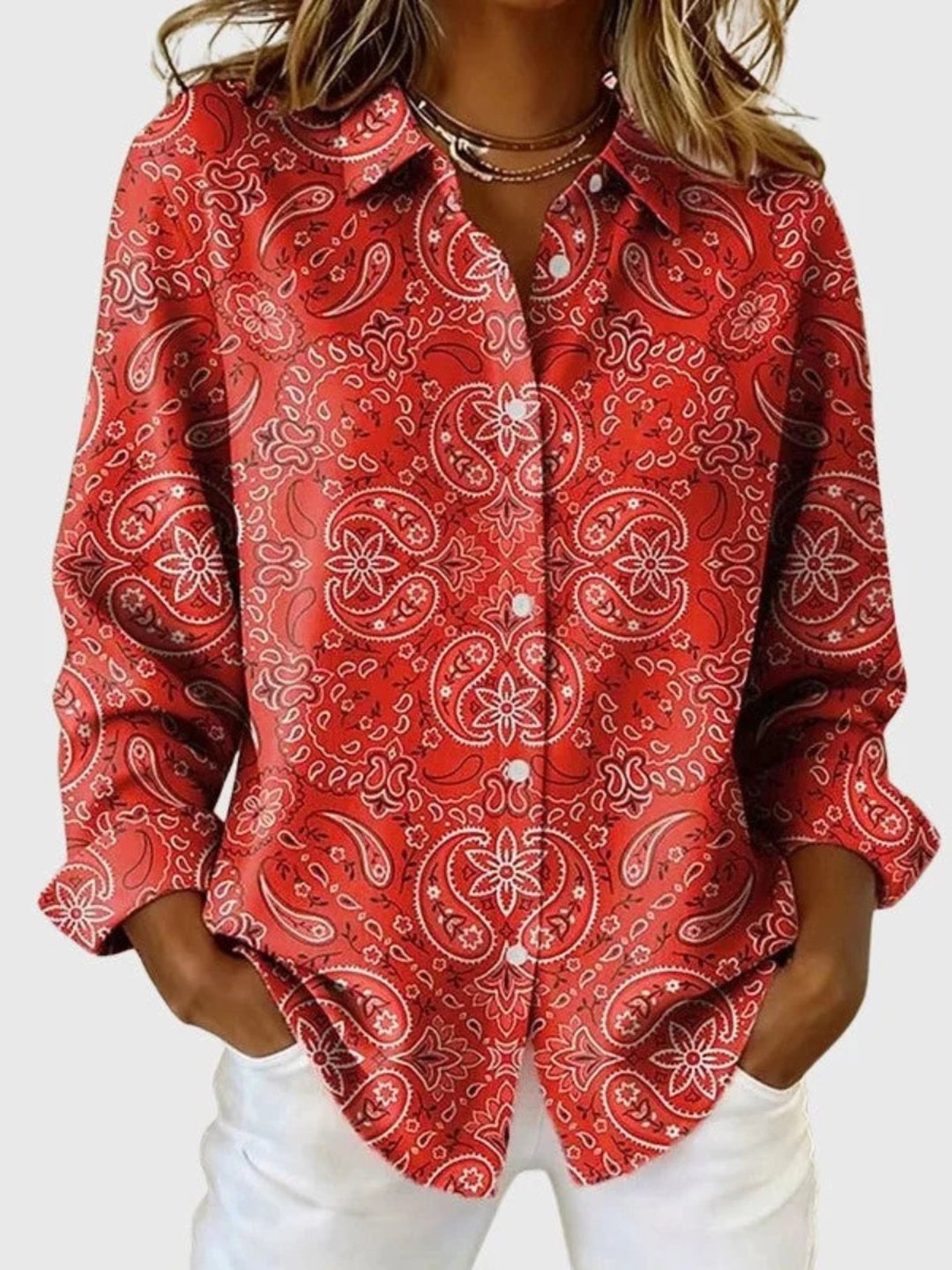 CHERI - BLOUSE IMPRIMÉE CACHEMIRE BOUTONNÉE