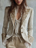 CONSTANZA - BLAZER DE TAILLEUR BRODÉ IVOIRE