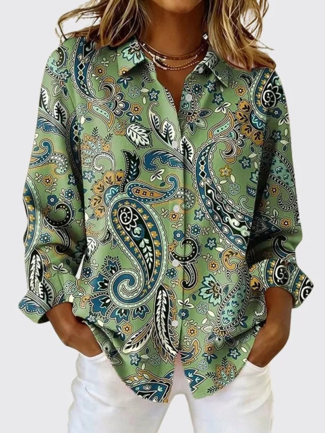 CHERI - BLOUSE IMPRIMÉE CACHEMIRE BOUTONNÉE