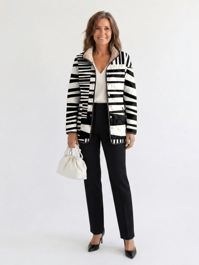CHLOÉ - VESTE MATELASSÉE À RAYURES GRAPHIQUES