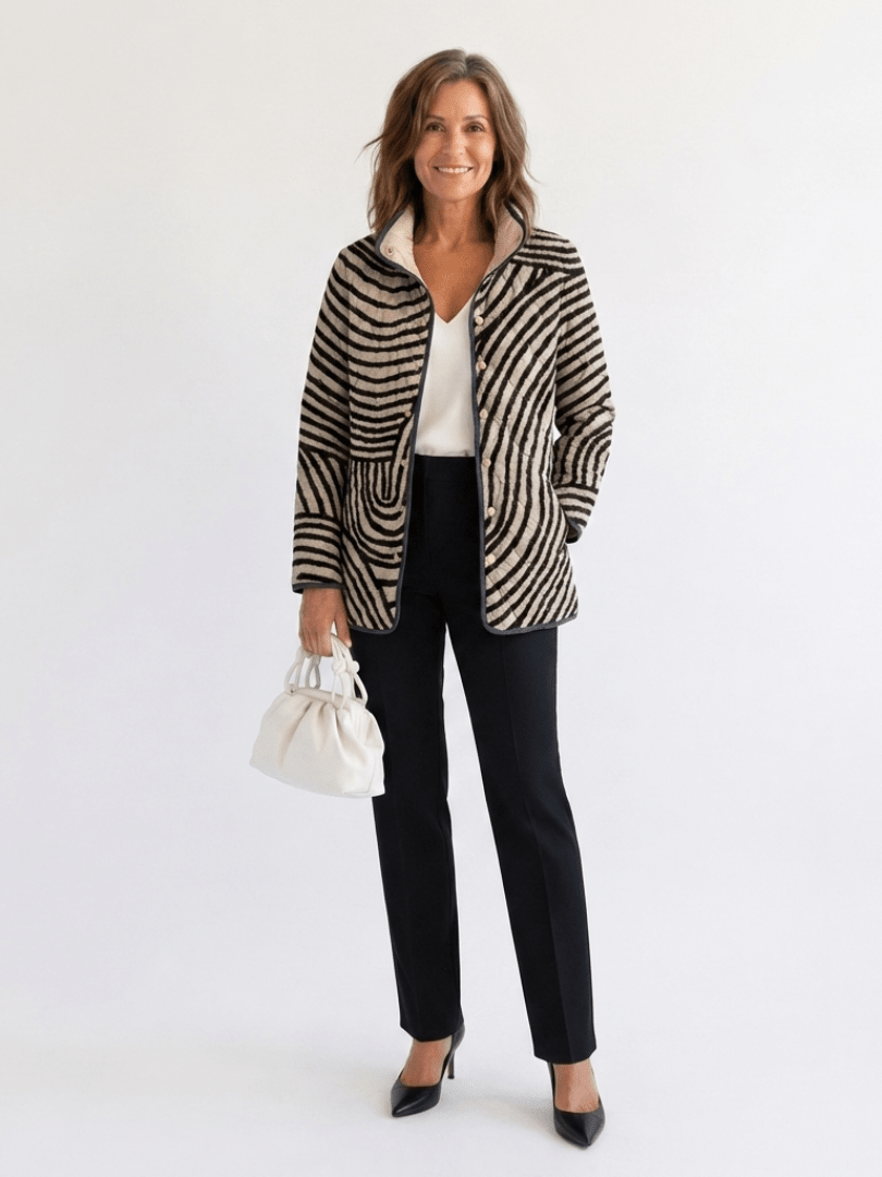AUDREY - VESTE MATELASSÉE À MOTIFS DE CERCLES