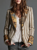 ROSANNA - BLAZER BOHÈME RAYÉ COL IMPRIMÉ