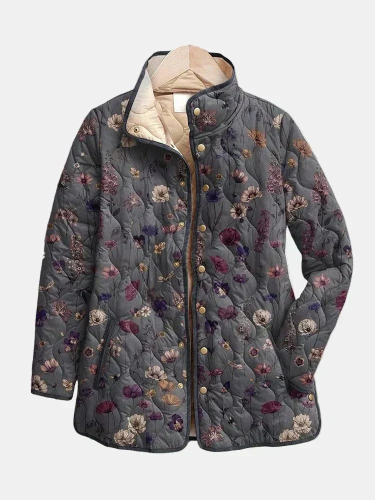 CAMILLE - VESTE MATELASSÉE FLEURS SÉCHÉES