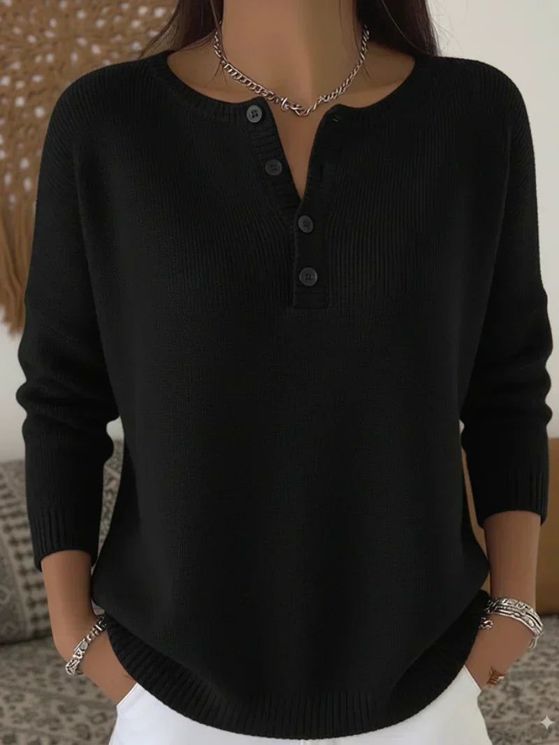 ERNESTA - PULL EN MAILLE À BOUTONS HENLEY
