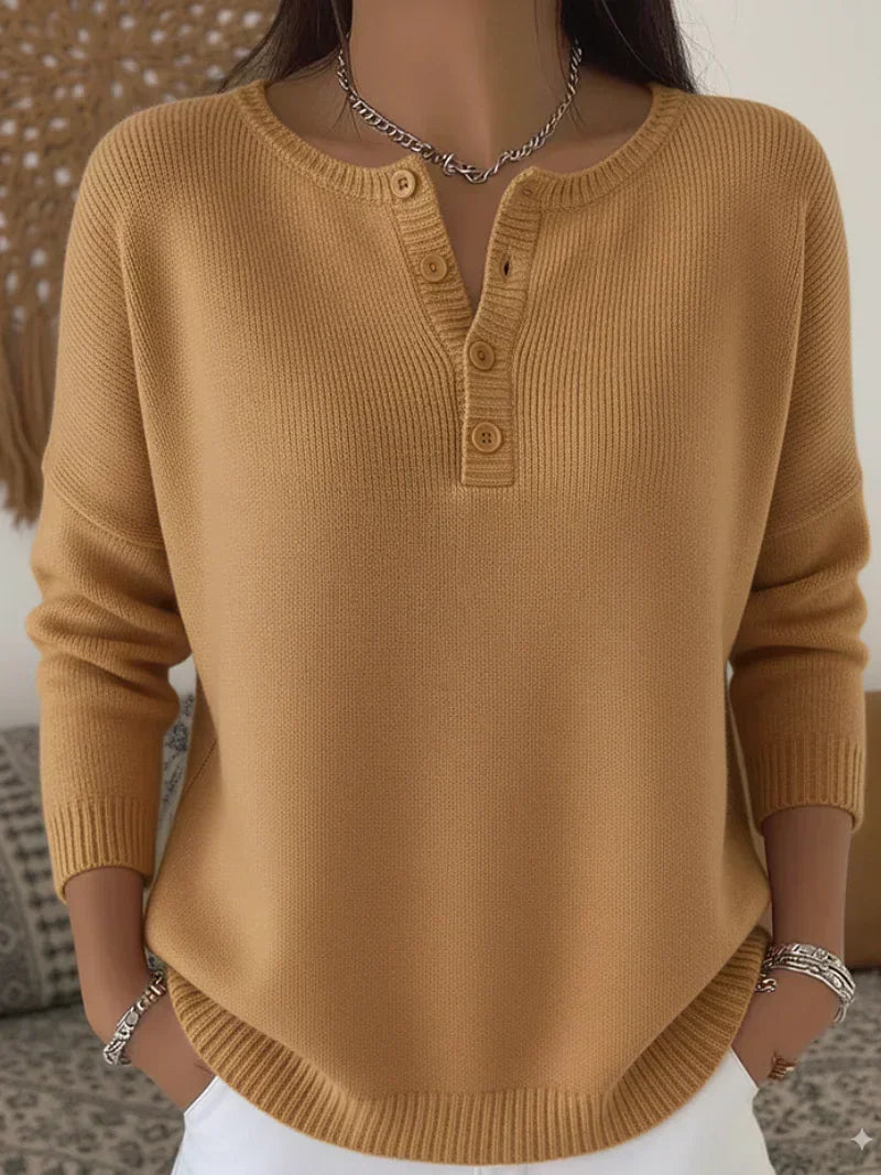 ERNESTA - PULL EN MAILLE À BOUTONS HENLEY