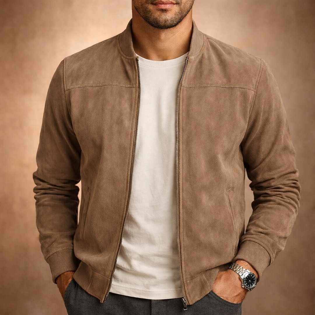 CARY - BLOUSON BOMBER EN DAIM