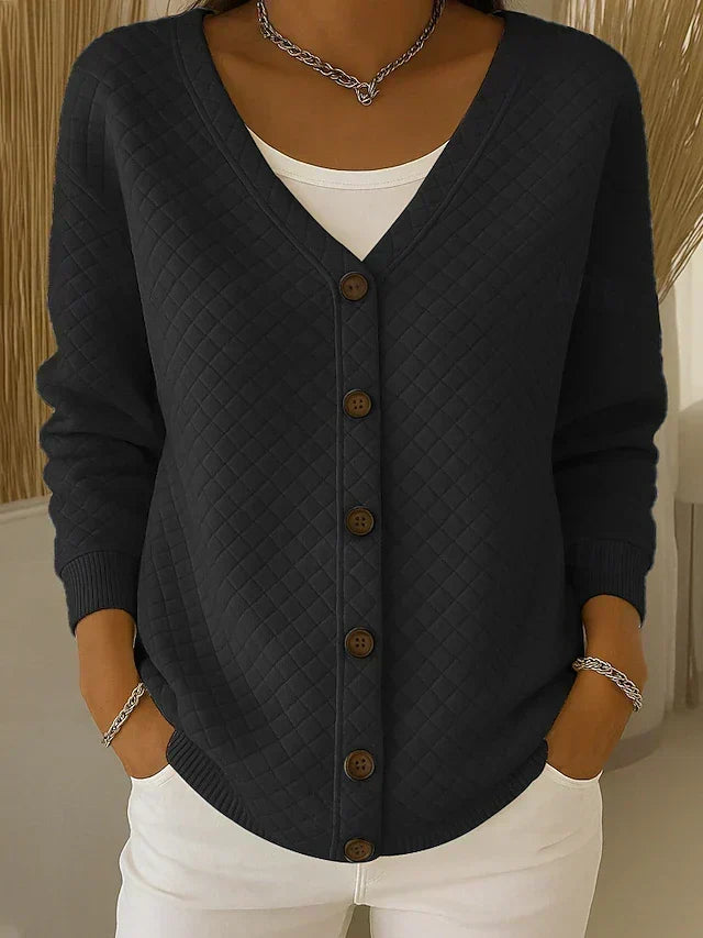ELEONORA - CARDIGAN MATELASSÉ À BOUTONS