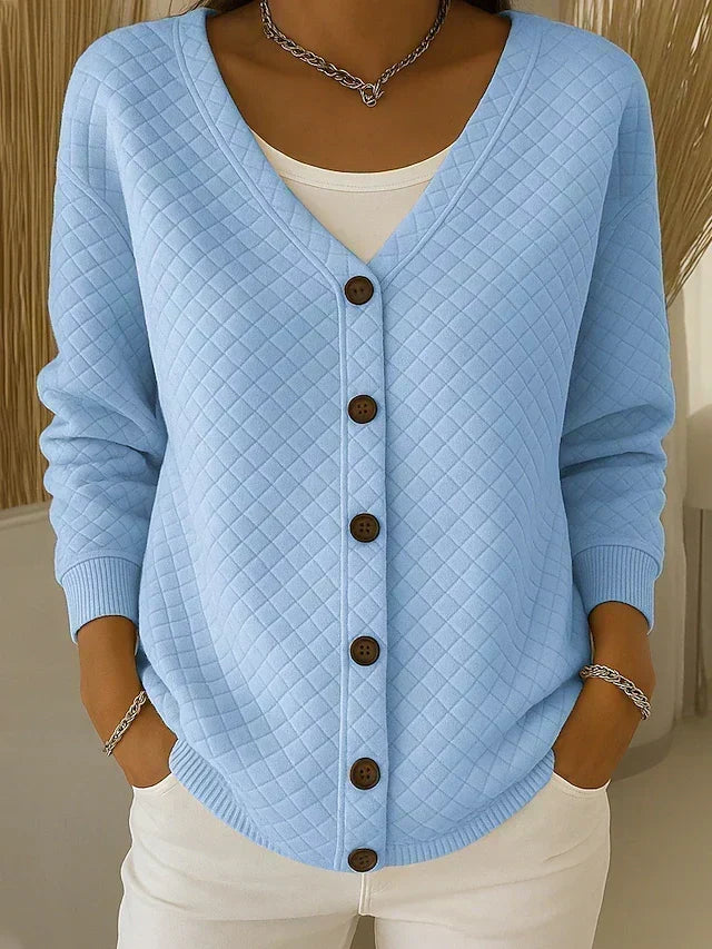 ELEONORA - CARDIGAN MATELASSÉ À BOUTONS