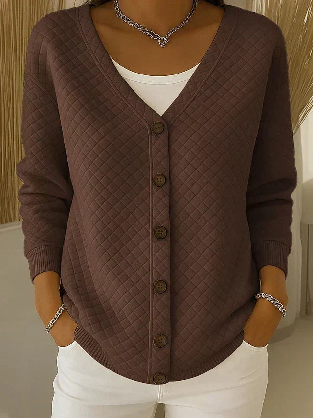 ELEONORA - CARDIGAN MATELASSÉ À BOUTONS