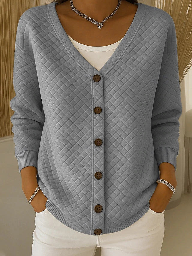 ELEONORA - CARDIGAN MATELASSÉ À BOUTONS