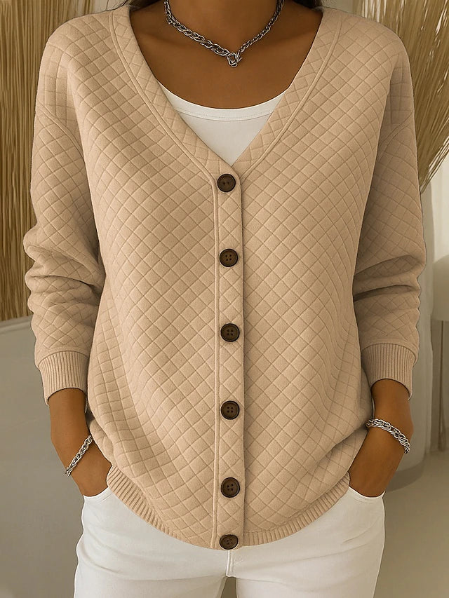 ELEONORA - CARDIGAN MATELASSÉ À BOUTONS