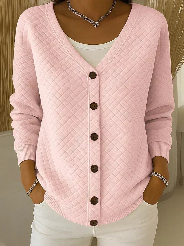 ELEONORA - CARDIGAN MATELASSÉ À BOUTONS