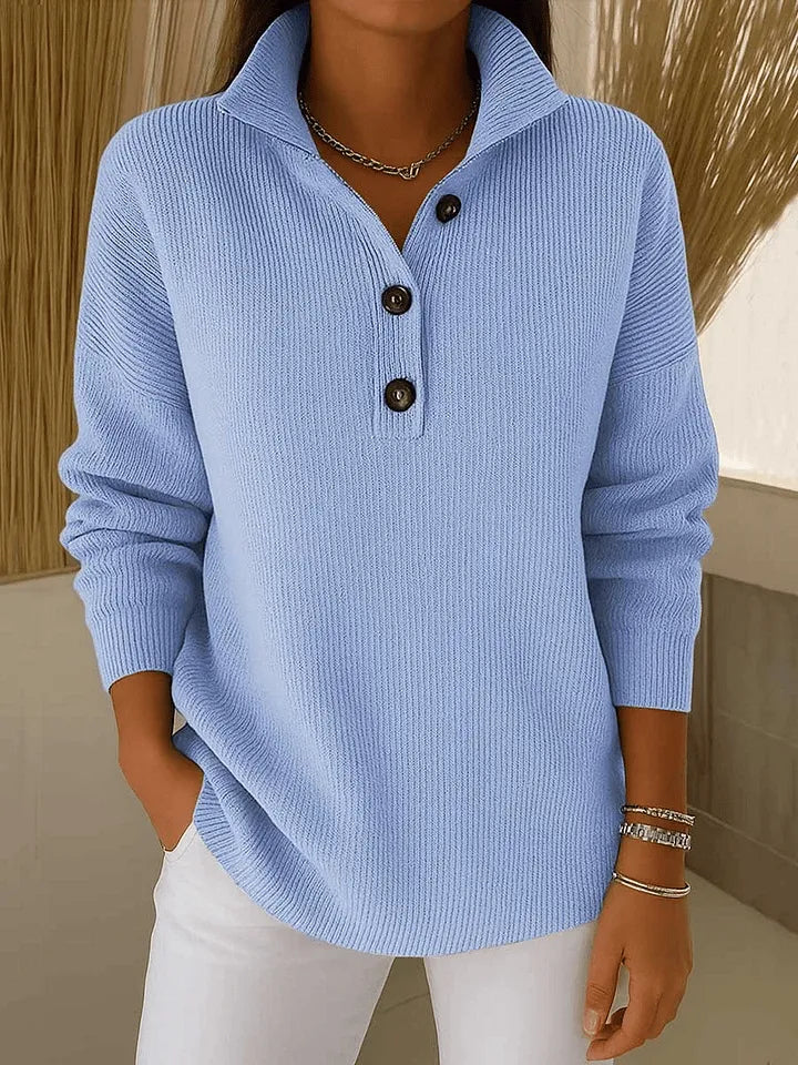 AMALIA - PULL POLO À COL EN V