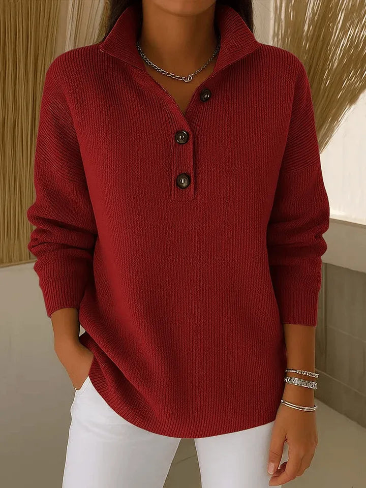 AMALIA - PULL POLO À COL EN V