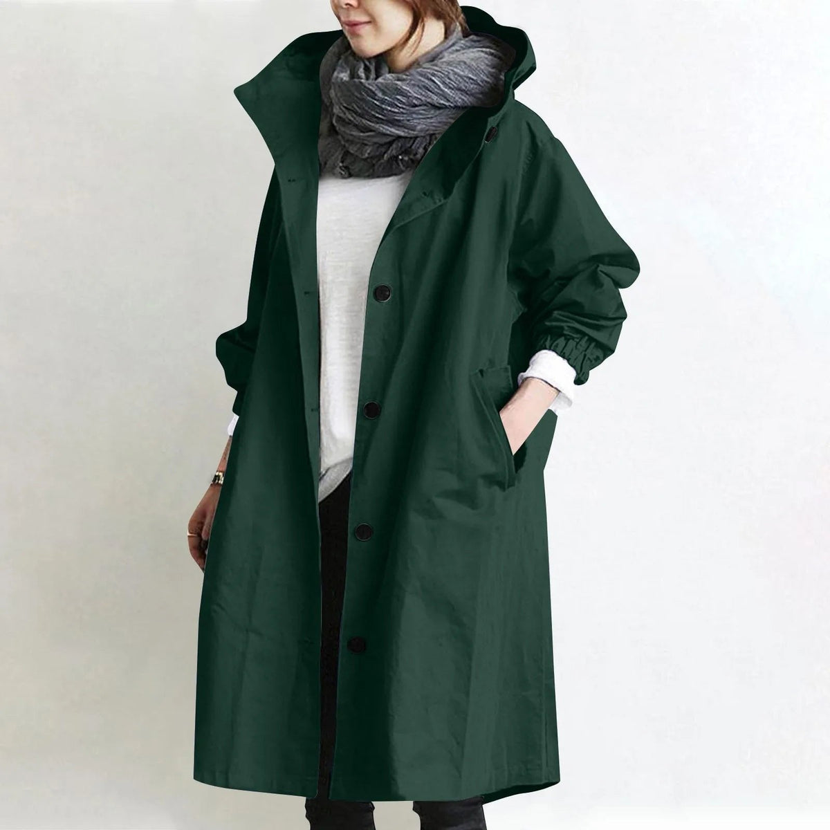 EVETTE - TRENCH LONG À CAPUCHE