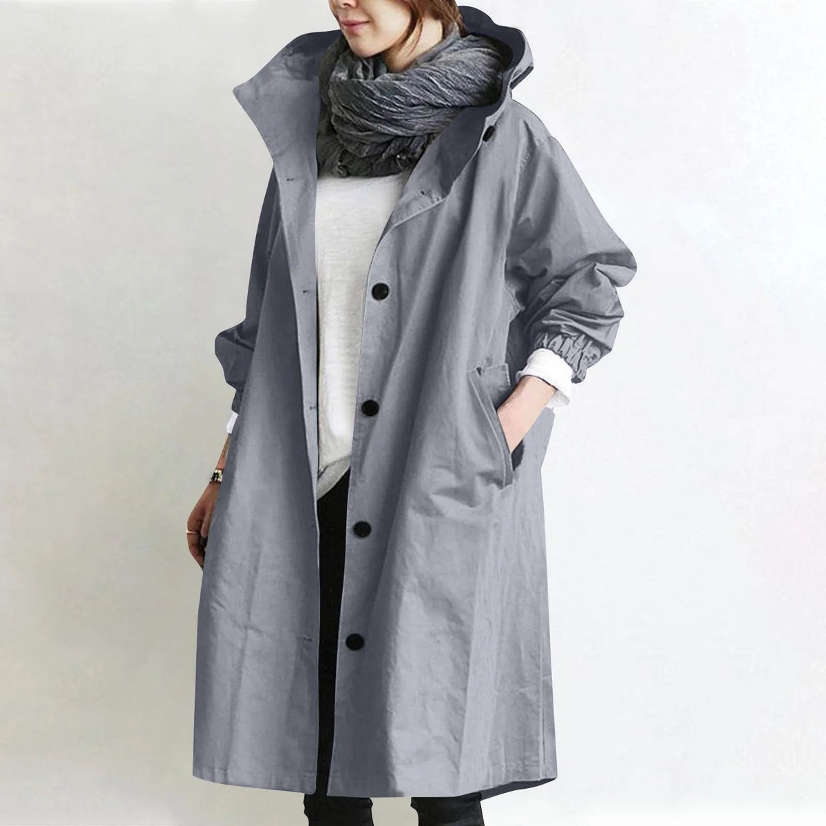 EVETTE - TRENCH LONG À CAPUCHE