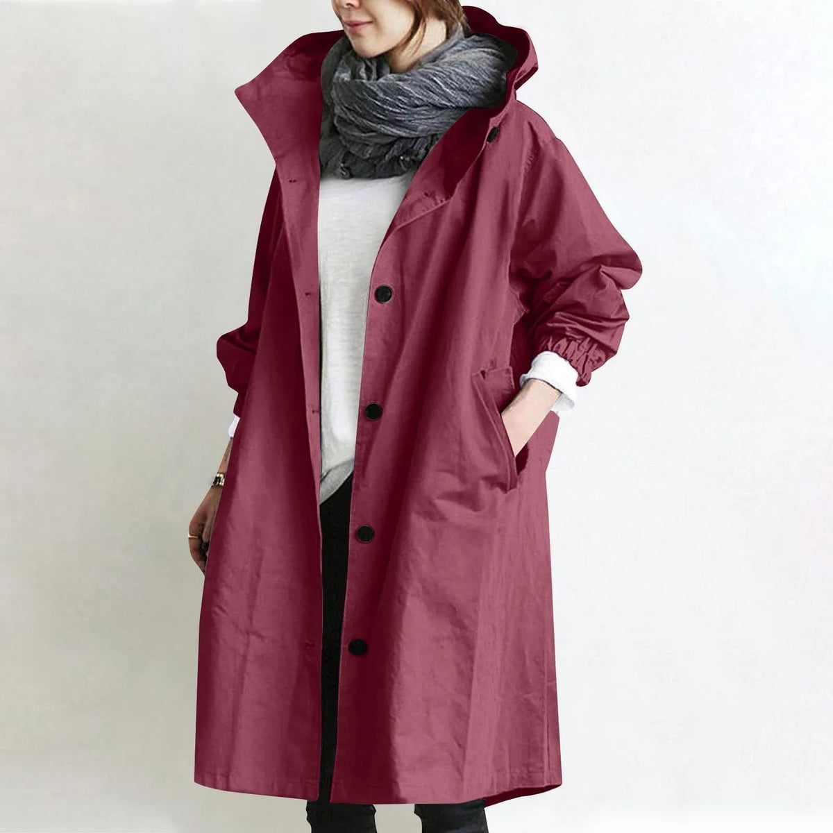 EVETTE - TRENCH LONG À CAPUCHE