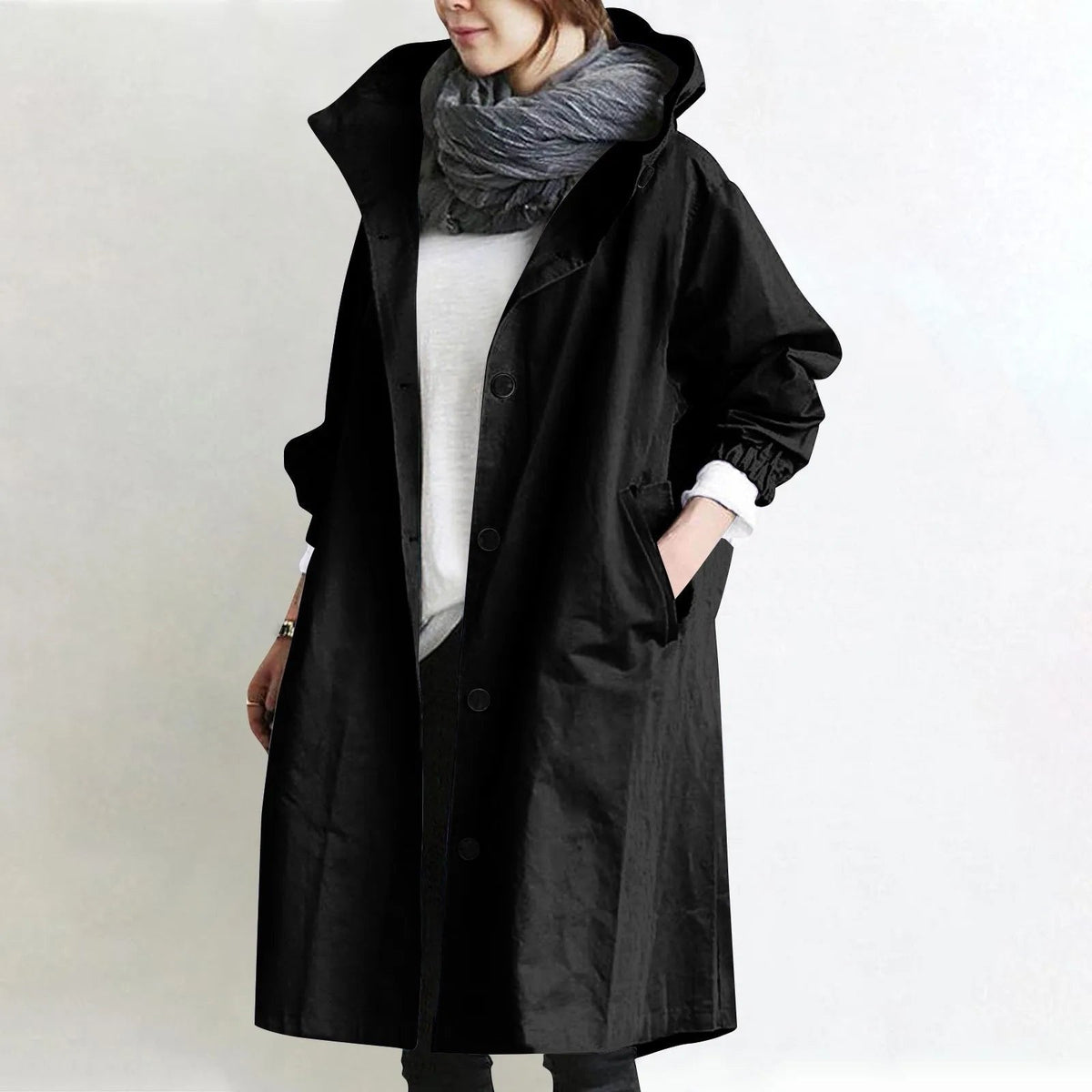 EVETTE - TRENCH LONG À CAPUCHE