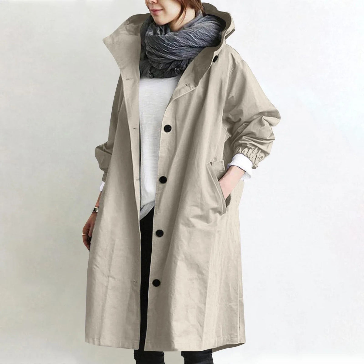 EVETTE - TRENCH LONG À CAPUCHE