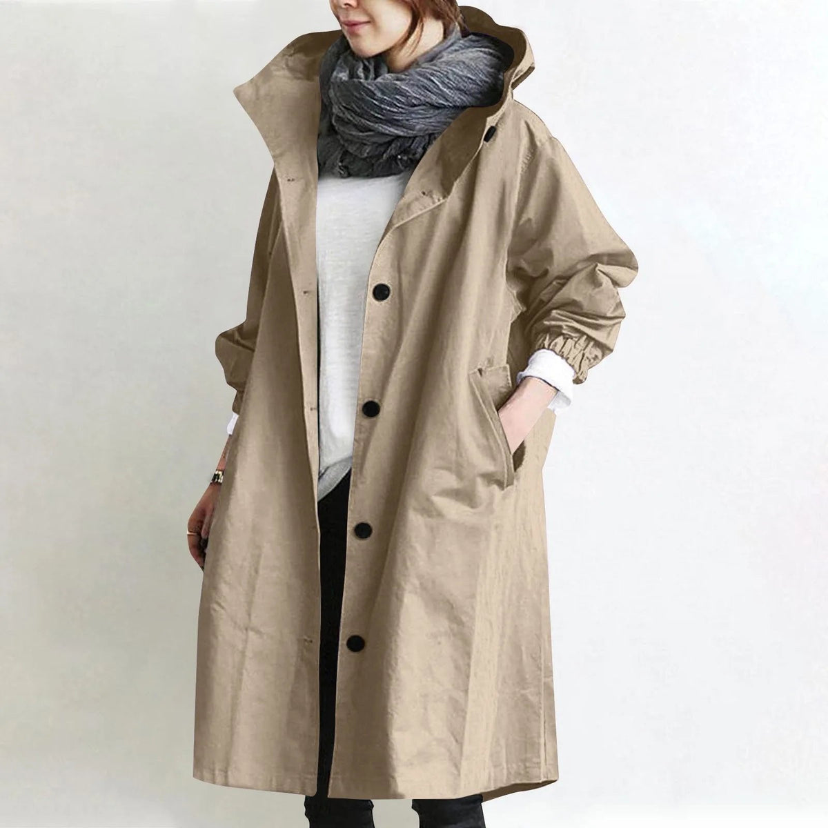 EVETTE - TRENCH LONG À CAPUCHE