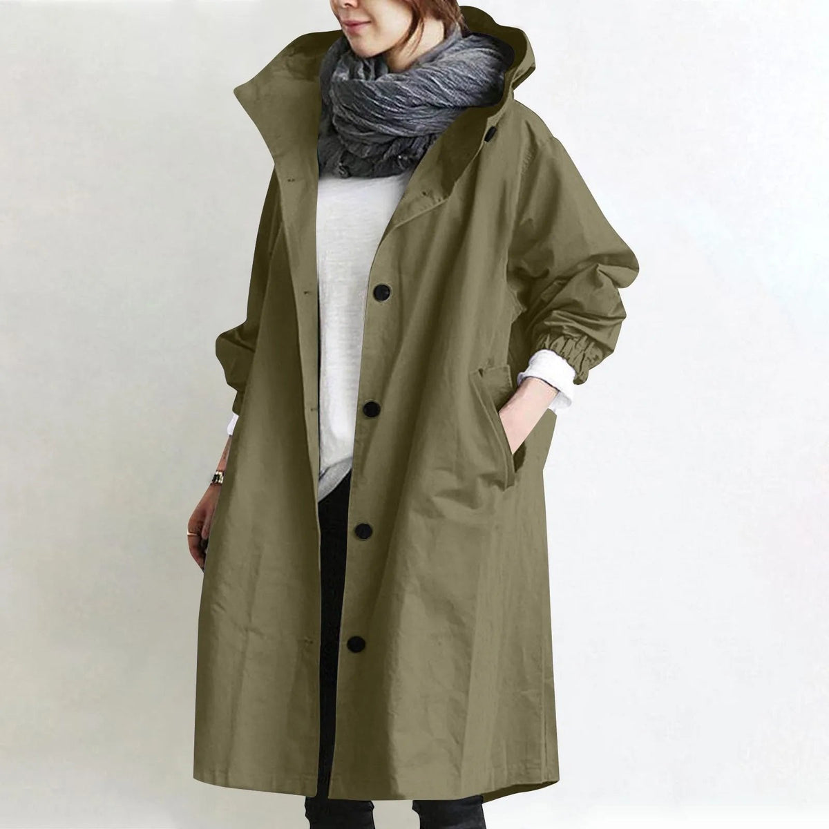 EVETTE - TRENCH LONG À CAPUCHE