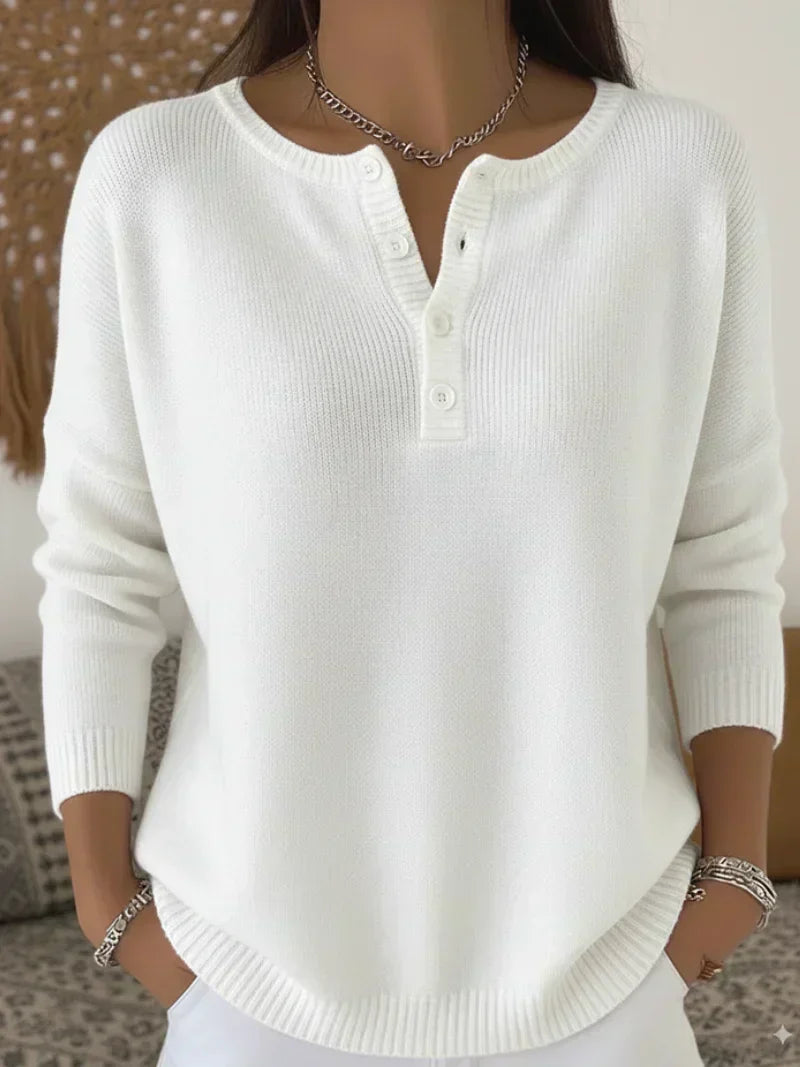 ERNESTA - PULL EN MAILLE À BOUTONS HENLEY