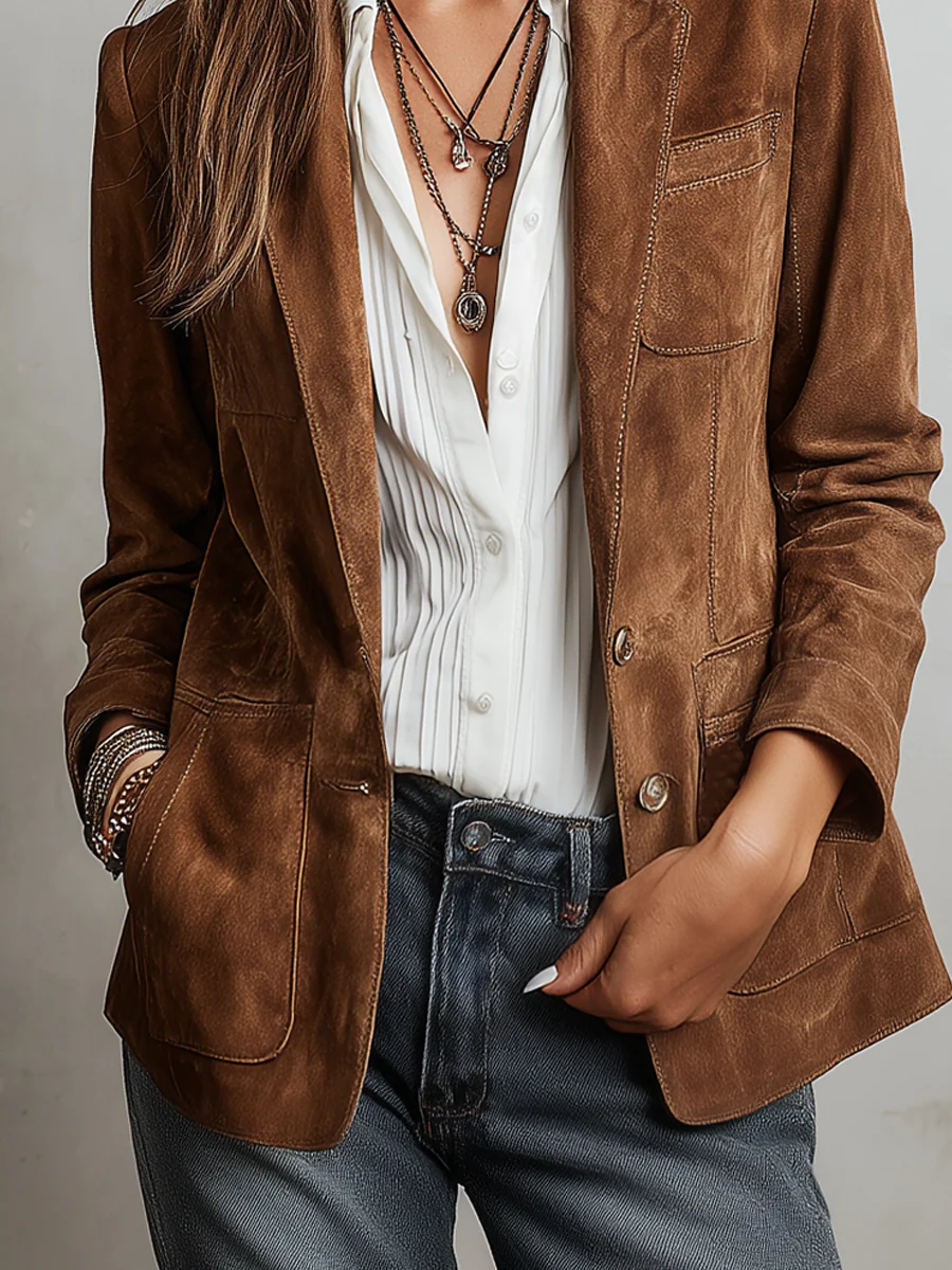 AURORA - BLAZER VINTAGE MARRON