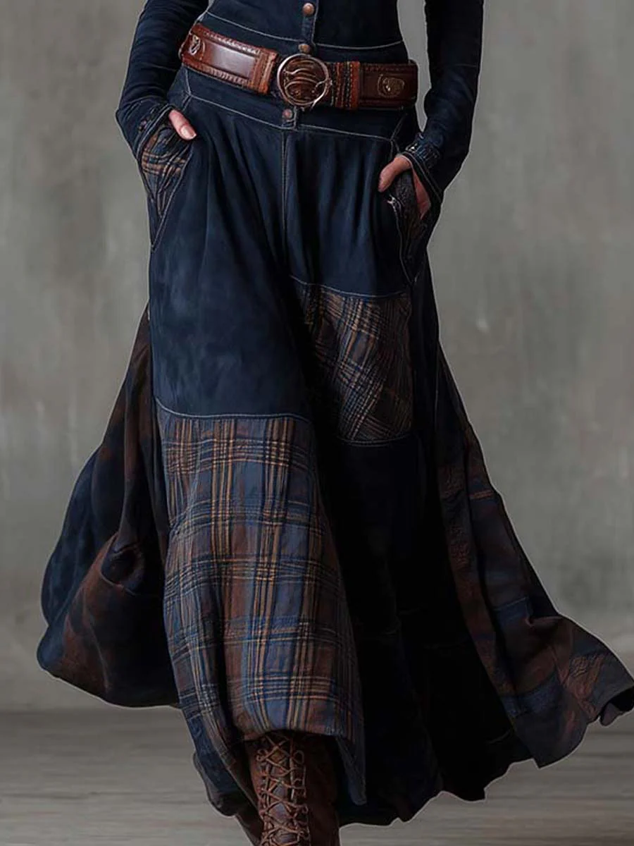 LIVIA - ROBE MAXI EN DAIM AVEC CEINTURE