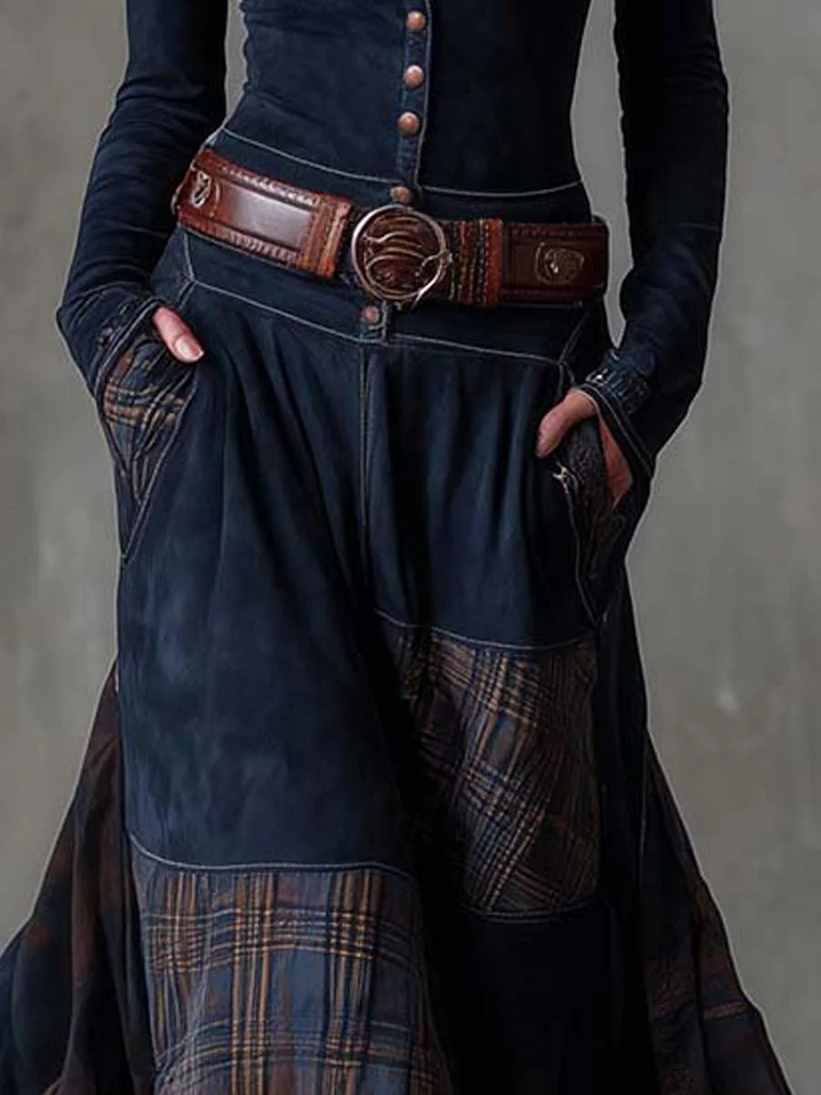 LIVIA - ROBE MAXI EN DAIM AVEC CEINTURE