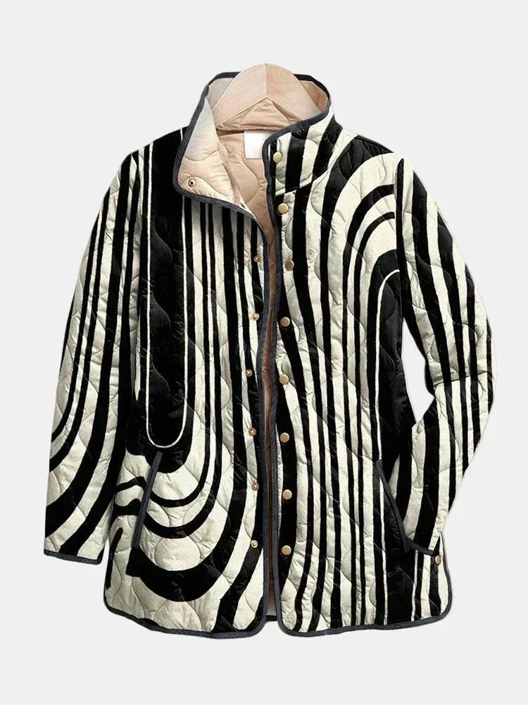 MARGAUX - VESTE MATELASSÉE GRAPHIQUE À RAYURES