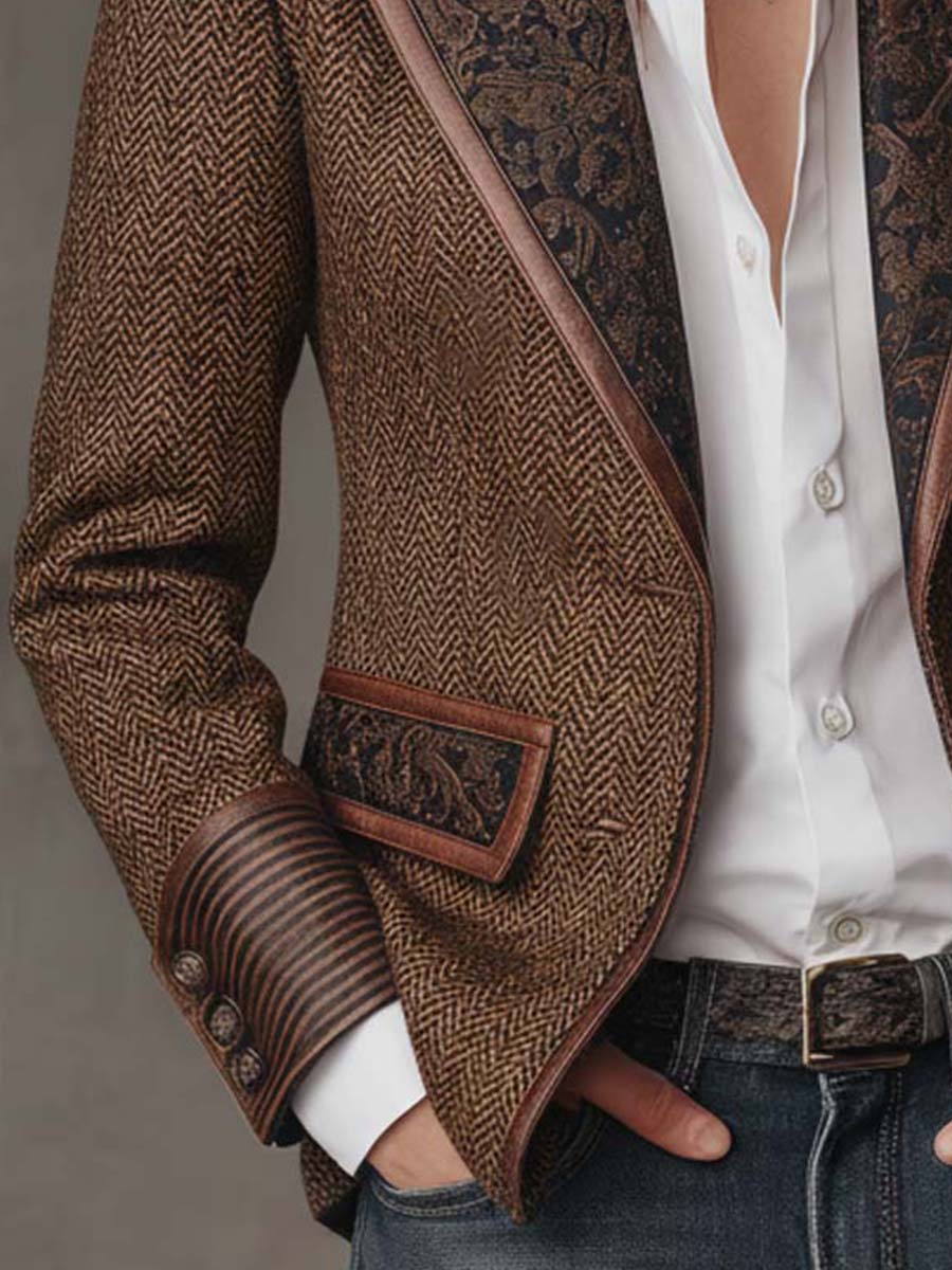 Gisela | Blazer à empiècements imprimés à chevrons