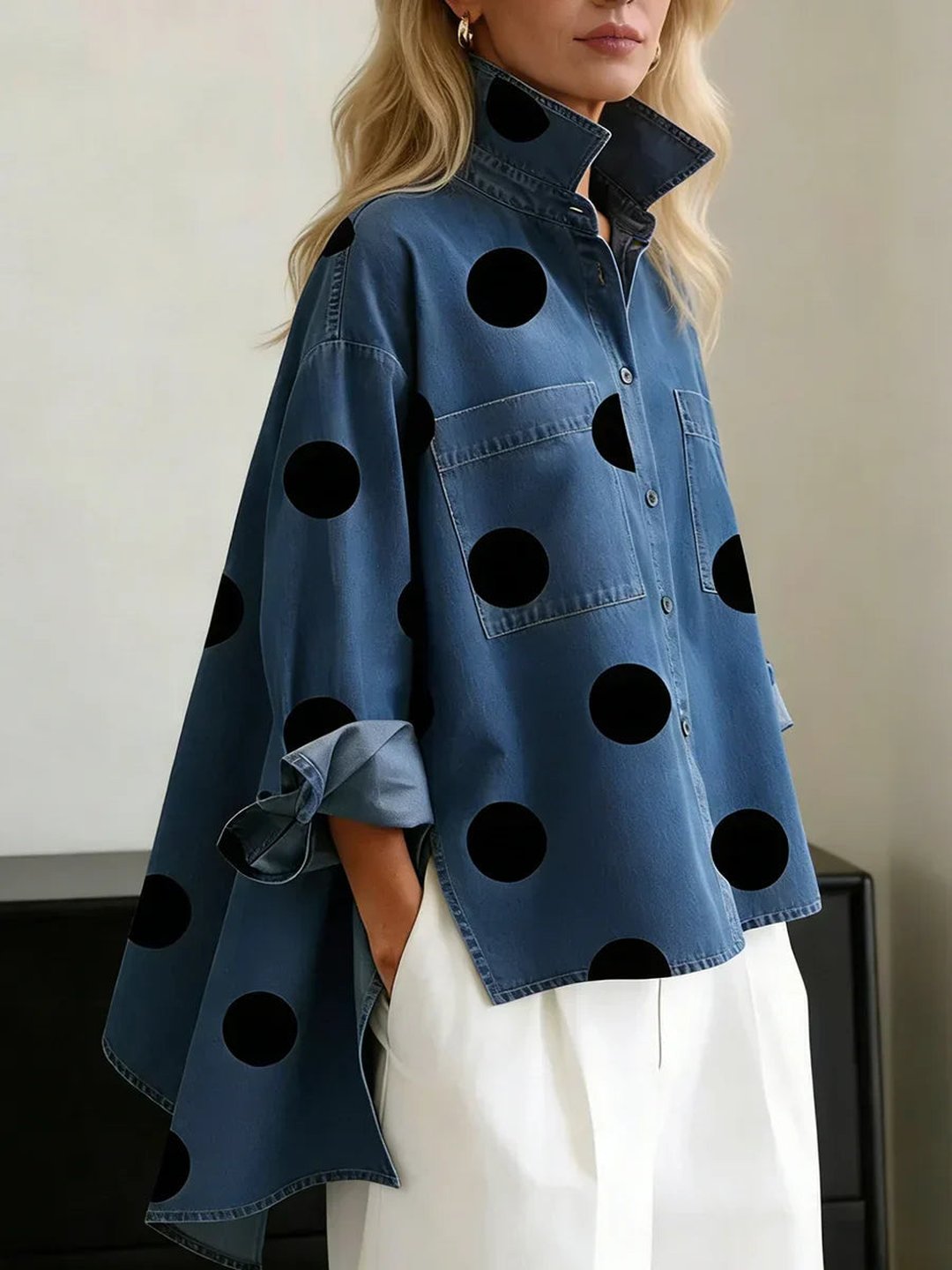 KIMBERLEE - CHEMISE À POIS BOUTONNÉE