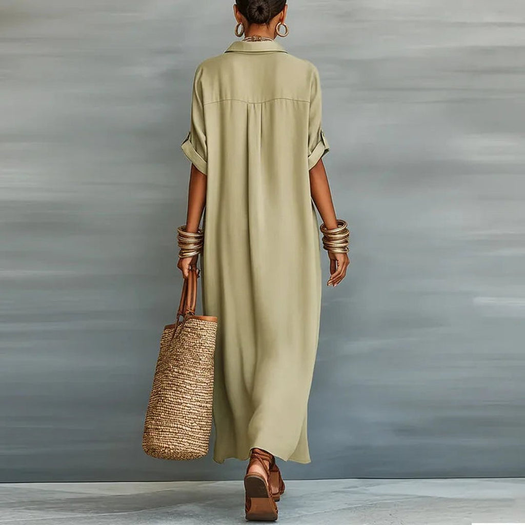 ANTIONETTE - ROBE CHEMISE MAXI BOUTONNÉE