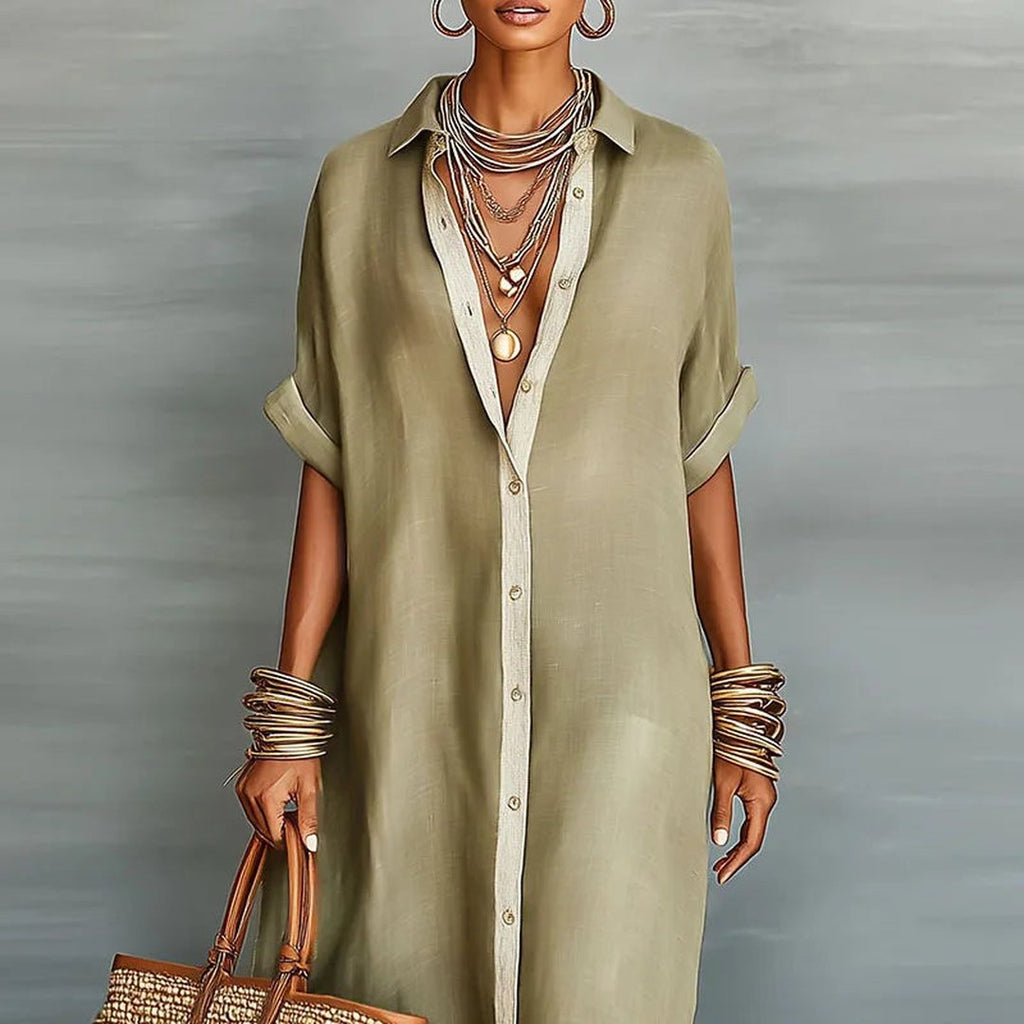 ANTIONETTE - ROBE CHEMISE MAXI BOUTONNÉE