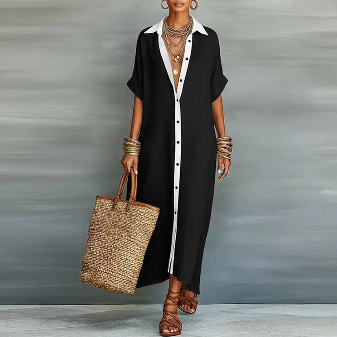 ANTIONETTE - ROBE CHEMISE MAXI BOUTONNÉE