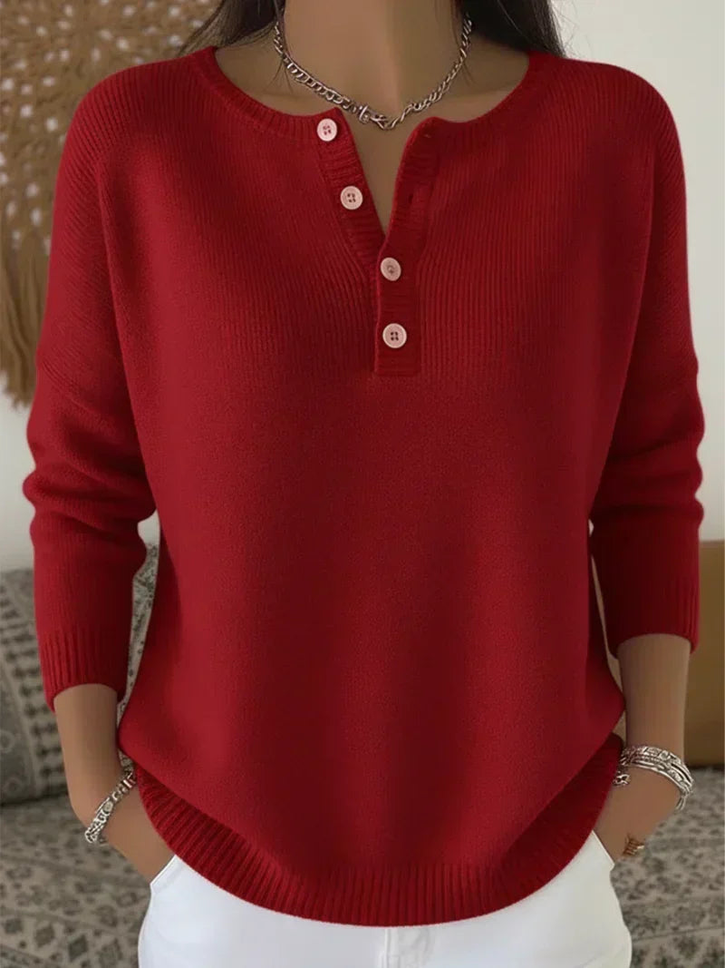 ERNESTA - PULL EN MAILLE À BOUTONS HENLEY