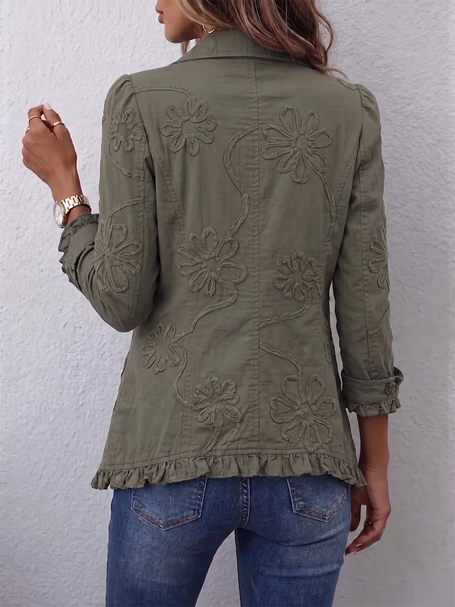 Flora | Veste utilitaire ornée de broderies florales bohèmes