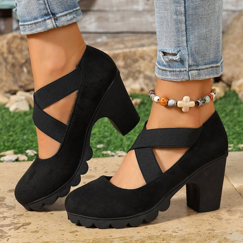 LOLA - CHAUSSURES À PLATEFORME ET BRIDE CROISÉE